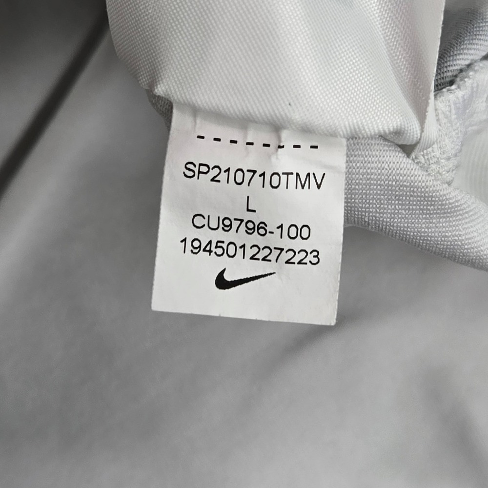 Nike Men Polo L White Striped Vapor Swoosh Logo Dri Fit Golf Short Sleeve - Picture 5 of 11
